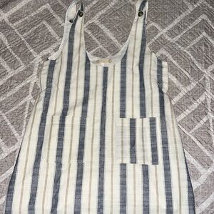 Striped mini overall dress